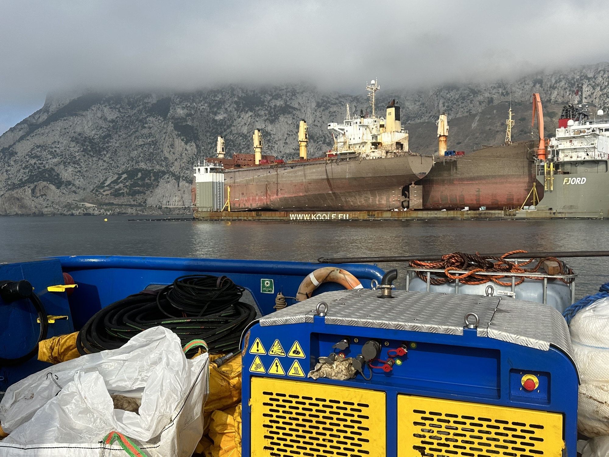 Gibraltar sunken vessel rescue, summer 2023
